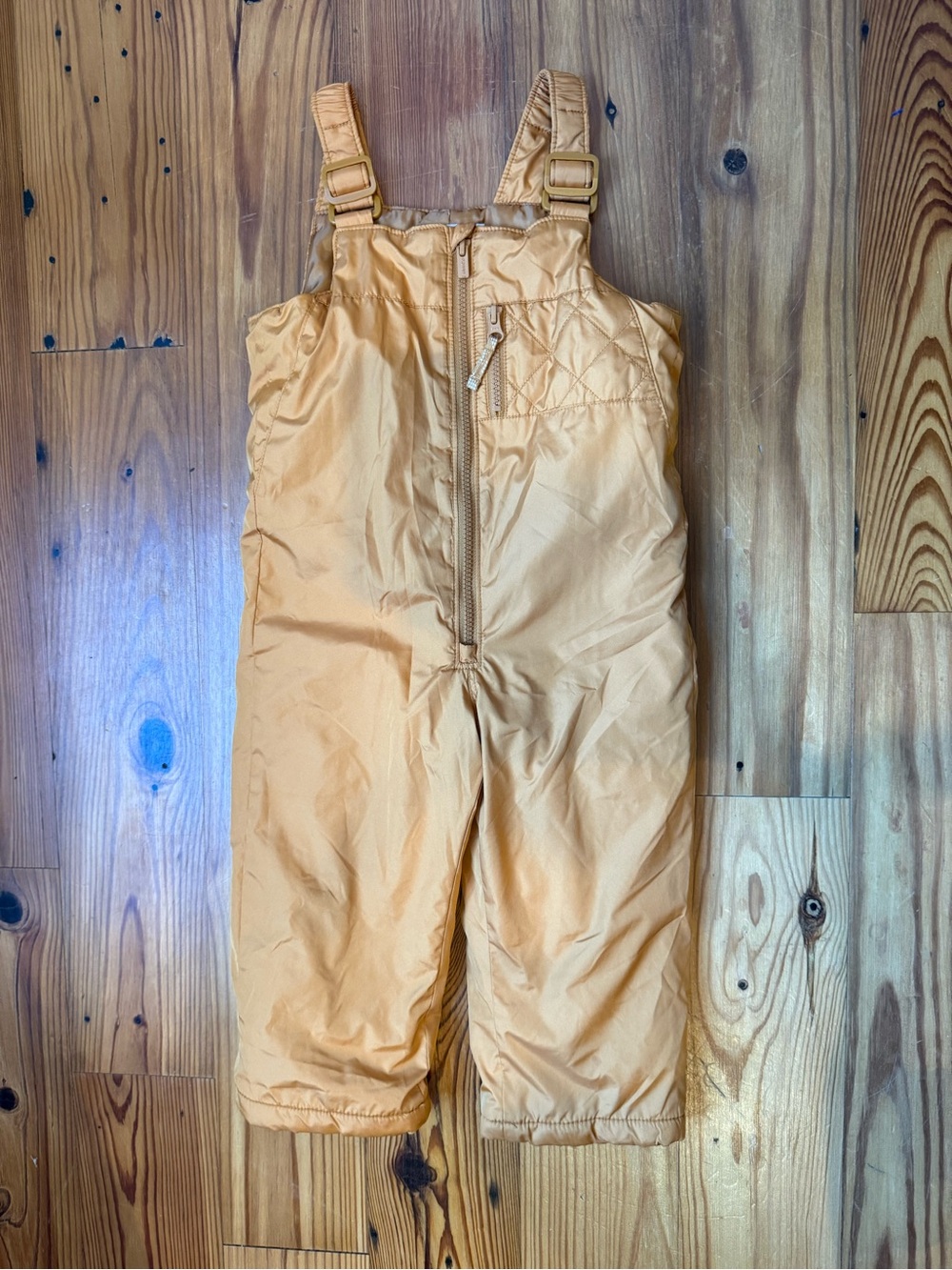 Tan Kids Snow Overalls Bibs